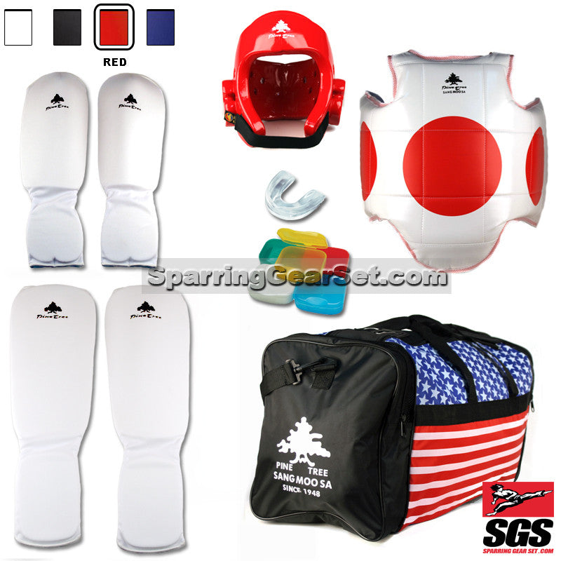 Pine Tree Sangmoosa Complete Cloth Martial Arts Sparring Gear Set with Bag - SparringGearSet.com - 1