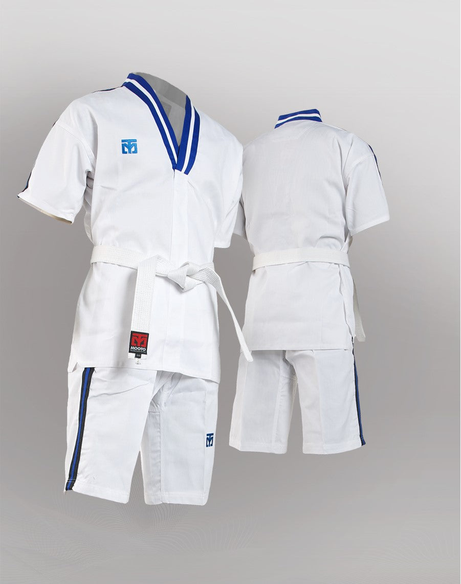 MOOTO SUMMER BLUE V NECK TAEKWONDO UNIFORM